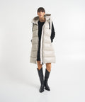 Gilet trapuntato in piuma d'oca #beige