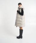 Gilet trapuntato in piuma d'oca #beige