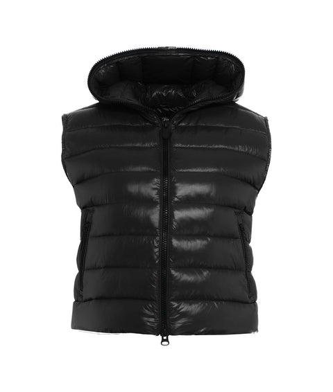 Gilet trapuntato in eco piuma #nero