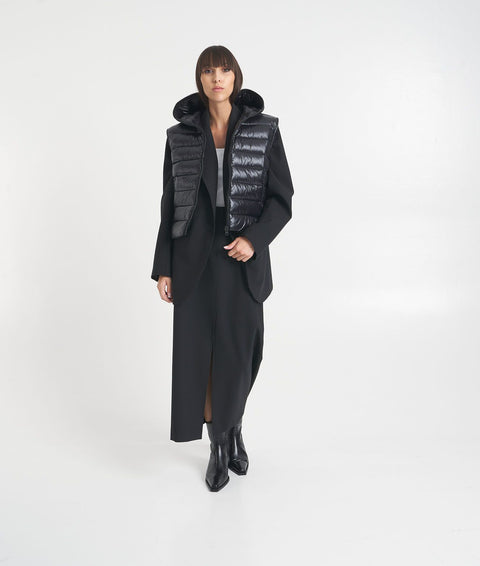 Gilet trapuntato in eco piuma #nero