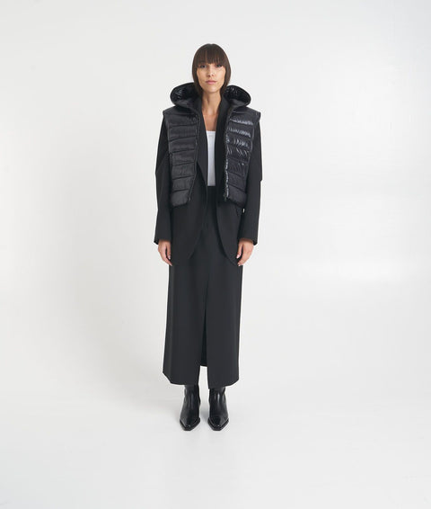 Gilet trapuntato in eco piuma #nero