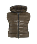 Gilet trapuntato in eco piuma #verde