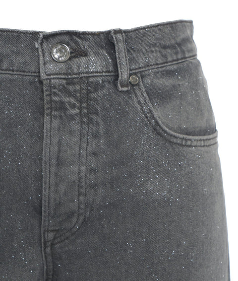 Jeans lurex® a vita alta #grigio