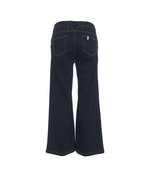 Straight cropped jeans #blu