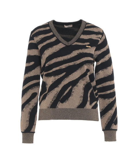 Maglione in lurex #marrone