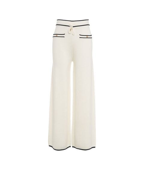 Pantaloni in maglia con coulisse #bianco