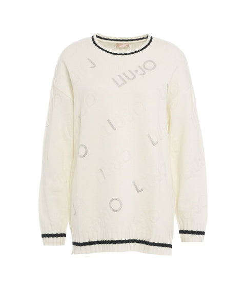 Maglione con dettagli logo #bianco