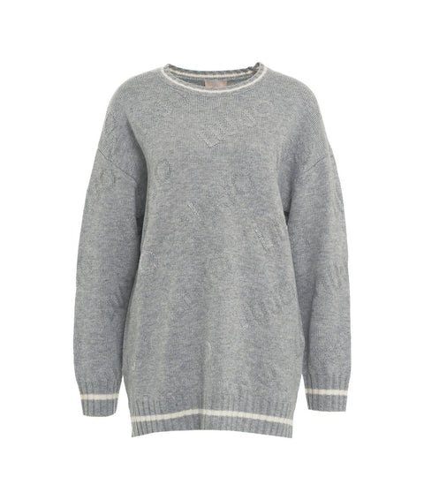 Maglione con dettagli logo #grigio