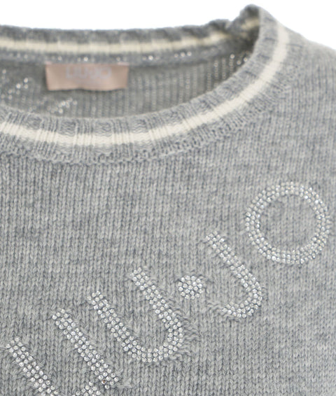 Maglione con dettagli logo #grigio