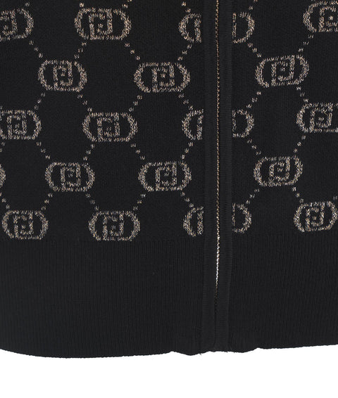 Cardigan con monogramma #nero