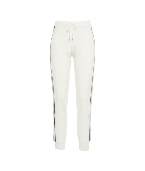 Joggers in maglia #bianco