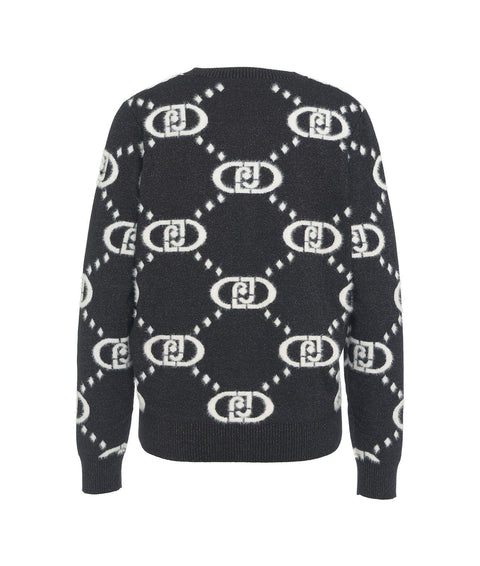 Maglia monogram jacquard #nero