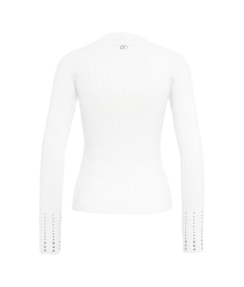 Pullover a maglia con dettaglio a trecce #bianco