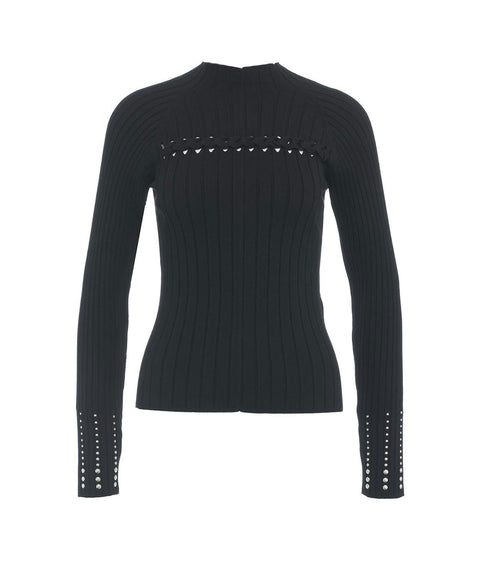 Pullover a maglia con dettaglio a trecce #nero