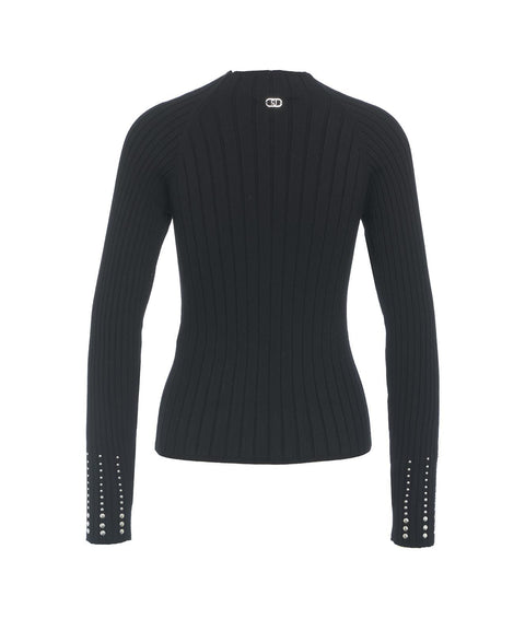 Pullover a maglia con dettaglio a trecce #nero