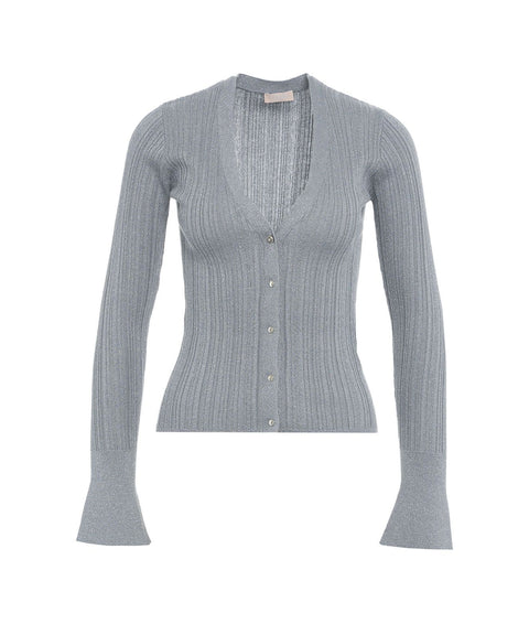 Cardigan in maglia lurex® #grigio