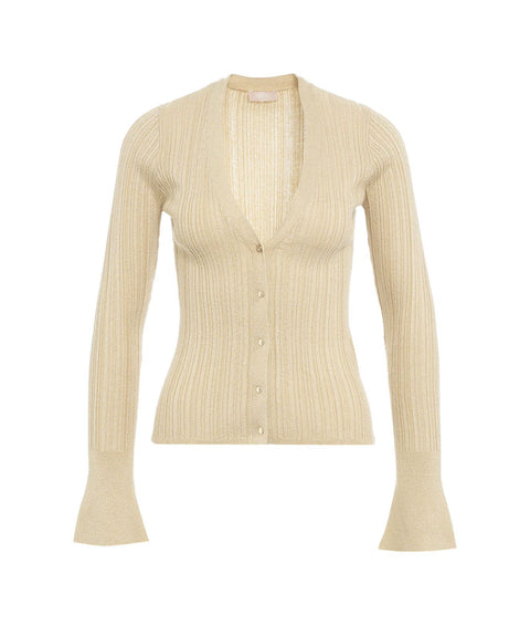 Cardigan in maglia lurex® #oro