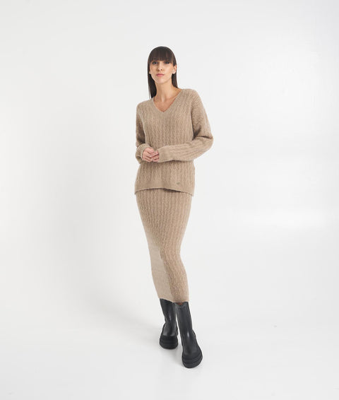 Maglione in misto alpaca #marrone