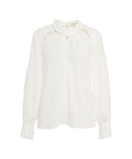 Camicia con cut outs in crêpe #bianco