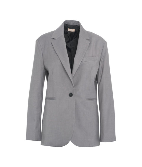 Blazer monopetto in twill #grigio