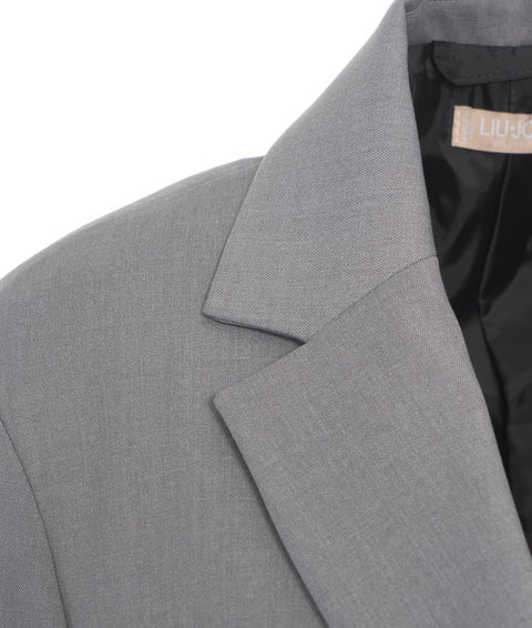 Blazer monopetto in twill #grigio