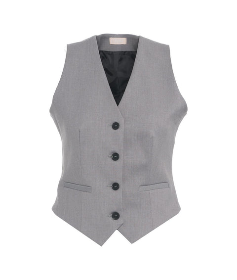 Gilet in twill #grigio