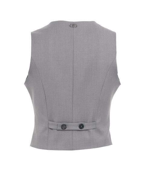 Gilet in twill #grigio