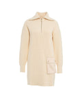 Abito in maglia con zip #beige