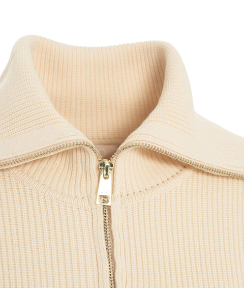 Abito in maglia con zip #beige