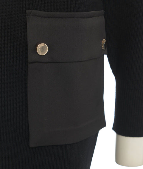 Abito in maglia con zip #nero