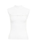 Top in maglia con dettaglio a trecce #bianco