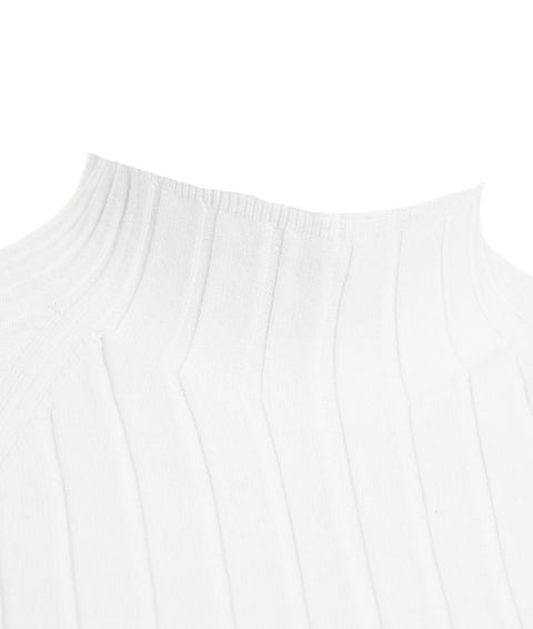 Top in maglia con dettaglio a trecce #bianco