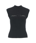 Top in maglia con dettaglio a trecce #nero