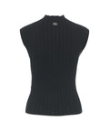 Top in maglia con dettaglio a trecce #nero