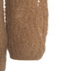 Cardigan in misto alpaca #marrone