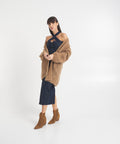 Cardigan in misto alpaca #marrone