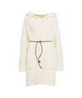 Cappotto in maglia con cintura #bianco