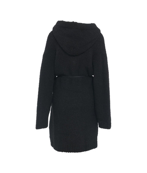 Cappotto in maglia con cintura #nero