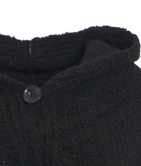 Cappotto in maglia con cintura #nero