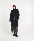 Cappotto in maglia con cintura #nero