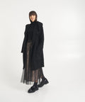 Cappotto in maglia con cintura #nero