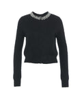 Cardigan con collo in perline #nero