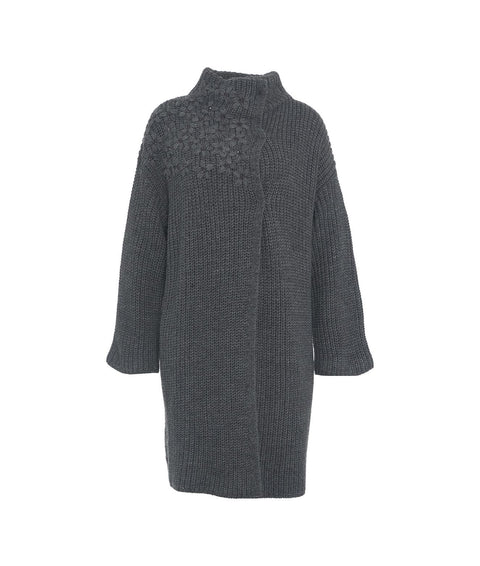 Cappotto in maglia con strass #grigio