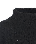 Cappotto in maglia con strass #nero