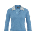 Maglione con colletto in perline #blu