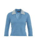 Maglione con colletto in perline #blu