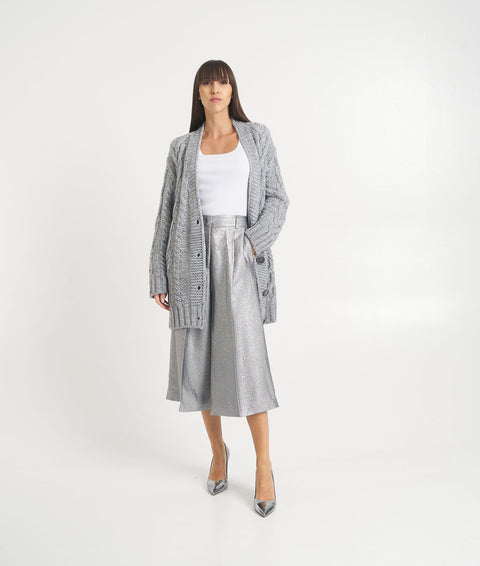 Cardigan oversize in maglia #grigio