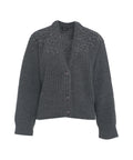 Cardigan con ricamo floreale #grigio