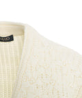 Cardigan con ricamo floreale #bianco