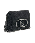 Borsa mini 'La Puffy' con strass #nero